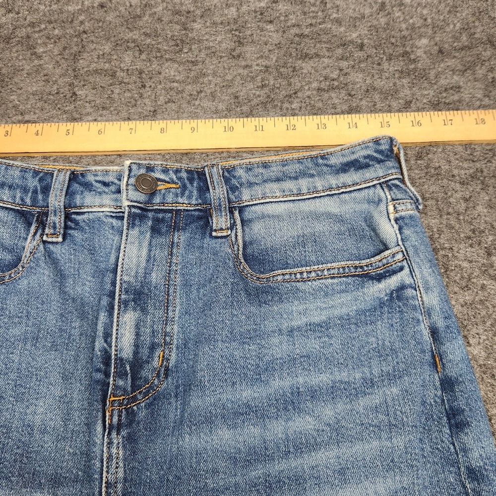 Lands End Womens Denim Jean Long Length Maxi 5 Pocket Skirt Front Slit 8 - Picture 4 of 9